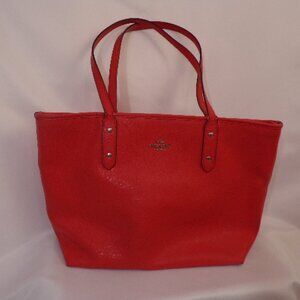 Coach Coral Red Tote Bag